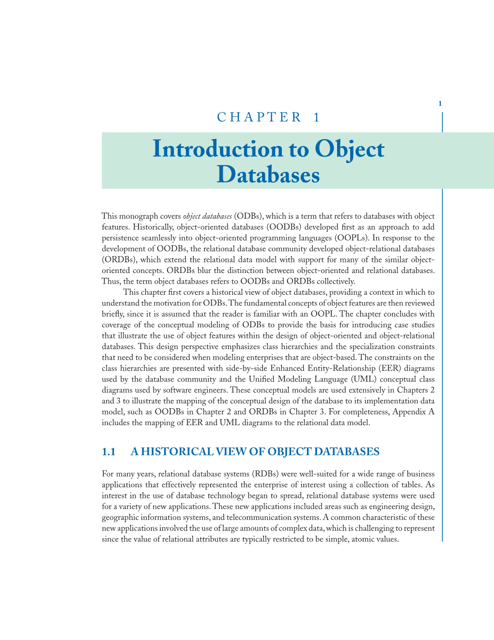 Fundamentals of Object Databases: Object-Oriented and Object