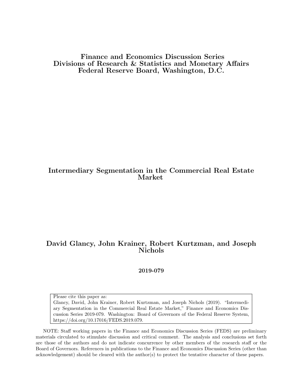 Intermediary Segmentation in the Commercial Real Estate Market