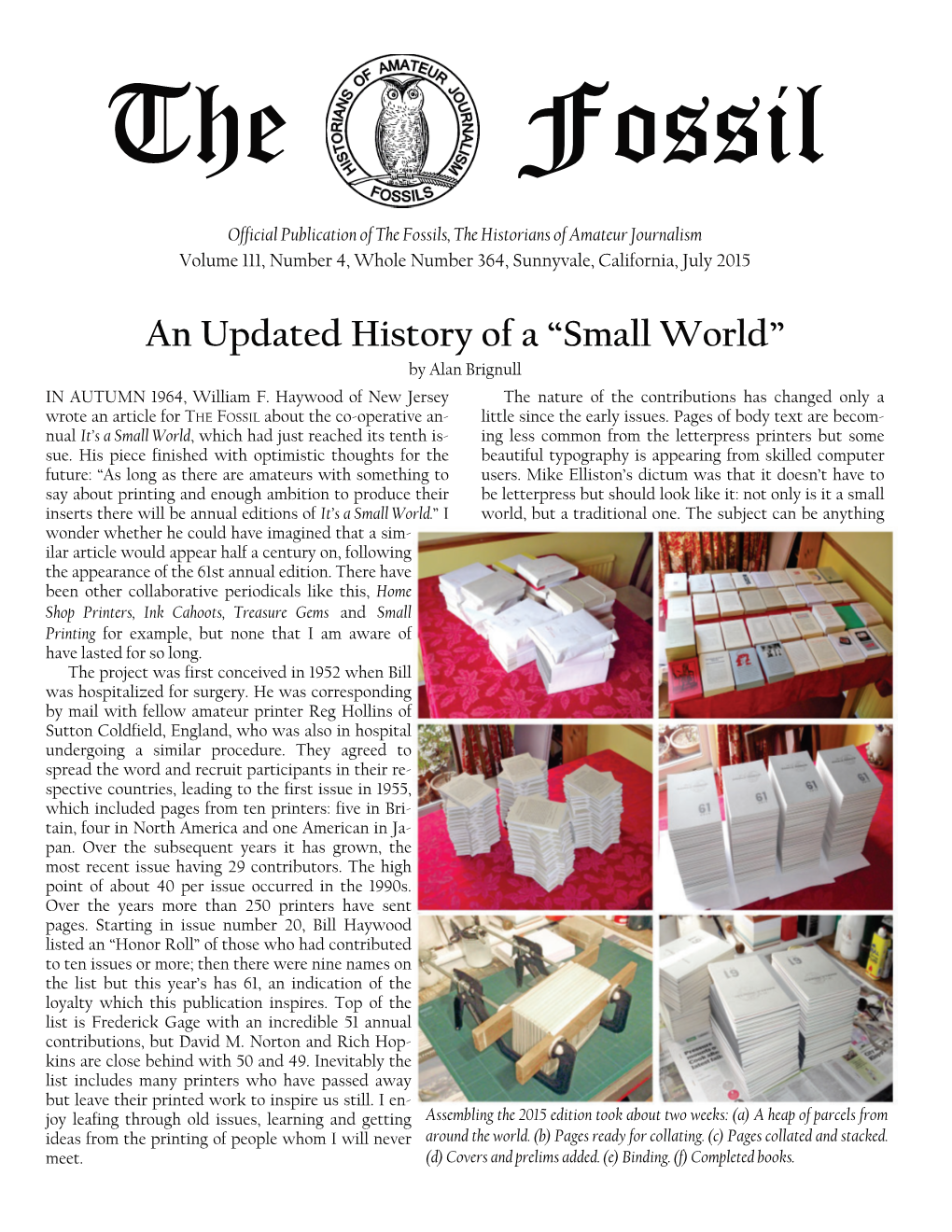 The Fossil No. 363, April 2015