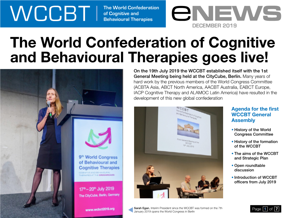 10Th World Congress of Cognitive and Behavioural Therapies 2022