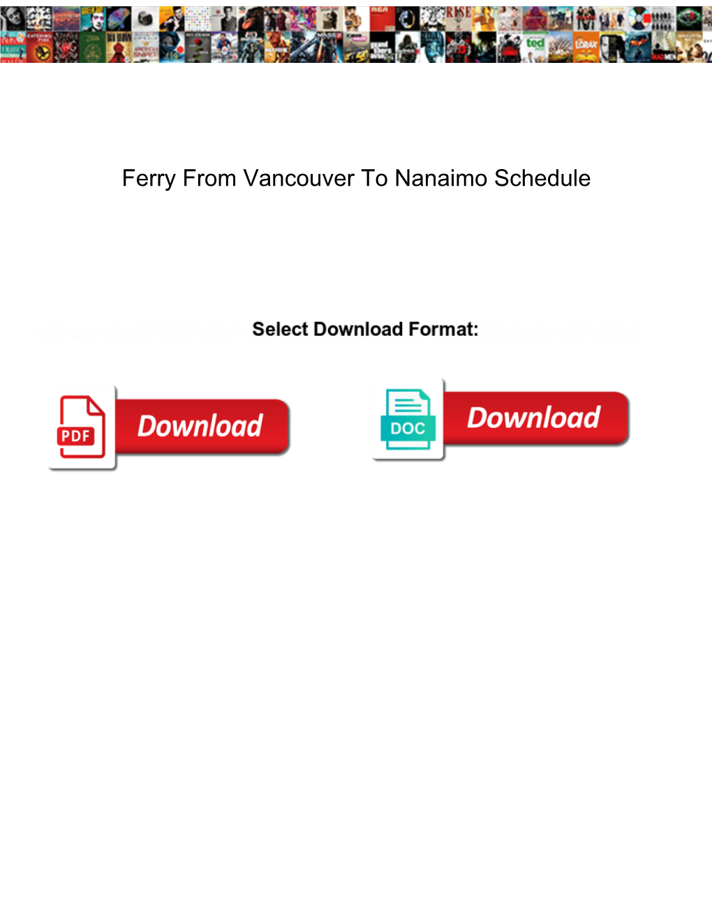 Ferry from Vancouver to Nanaimo Schedule