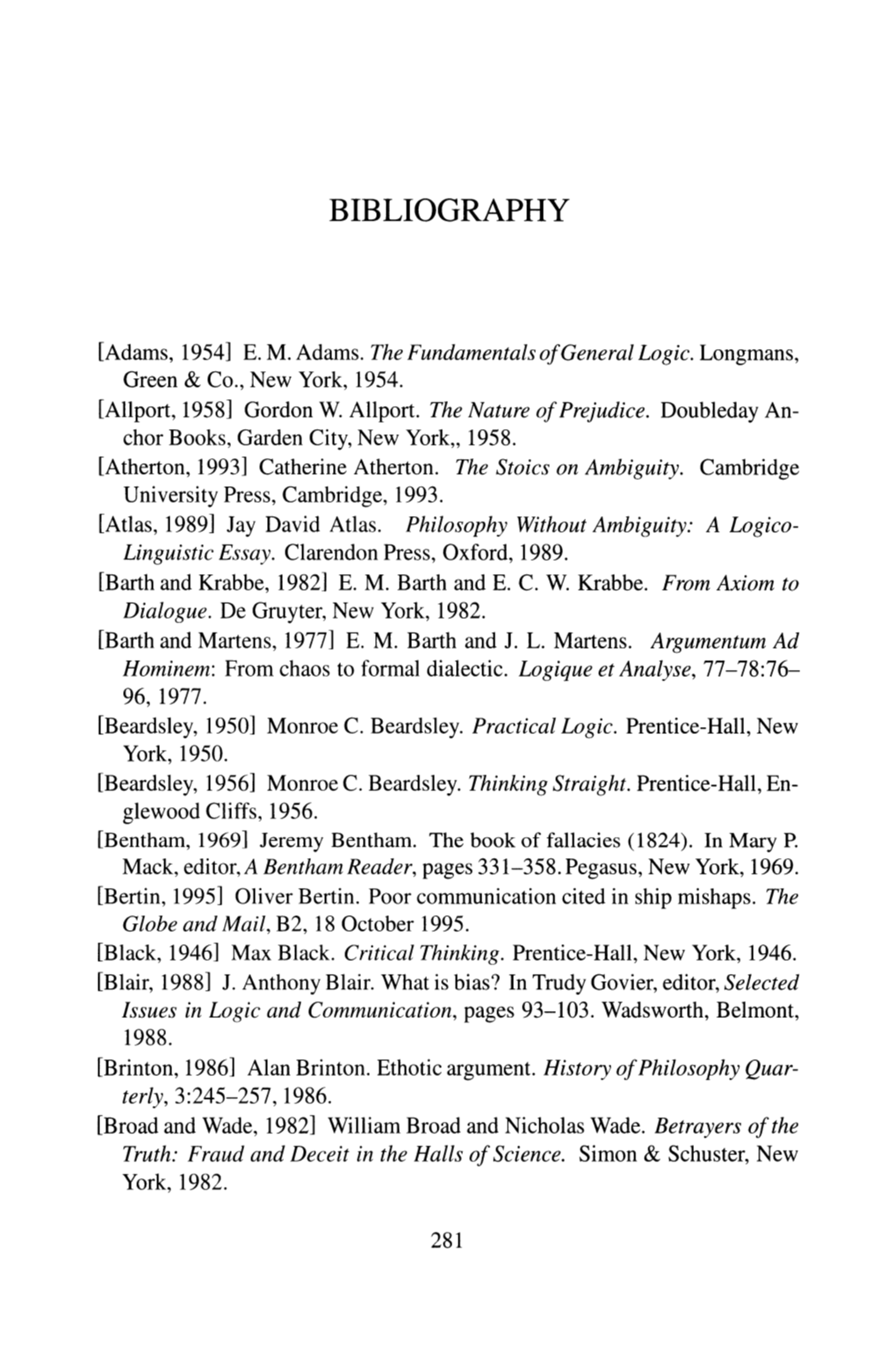 Bibliography