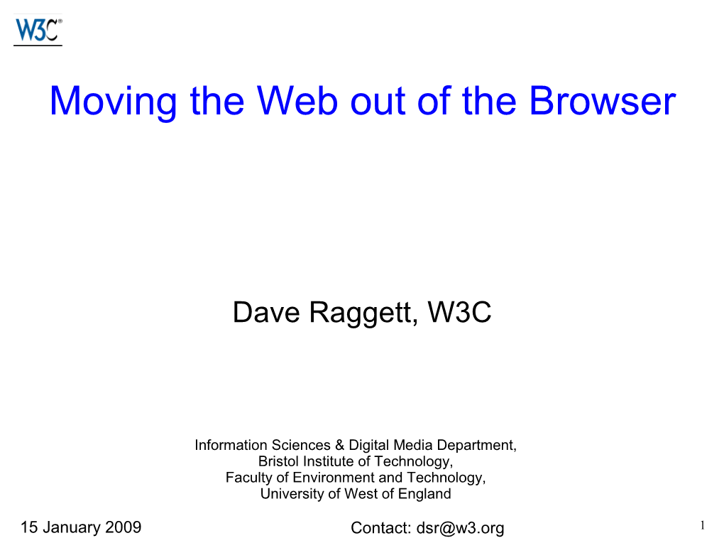 Moving the Web out of the Browser
