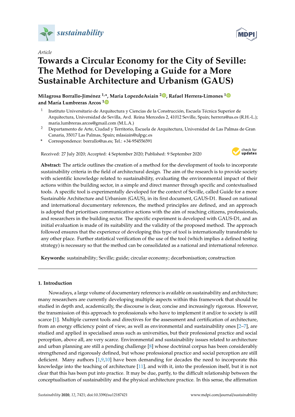 Towards a Circular Economy for the City of Seville: the Method for Developing a Guide for a More Sustainable Architecture and Urbanism (GAUS)