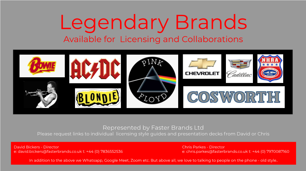 Download Our Faster Brands Music Legends Presenter