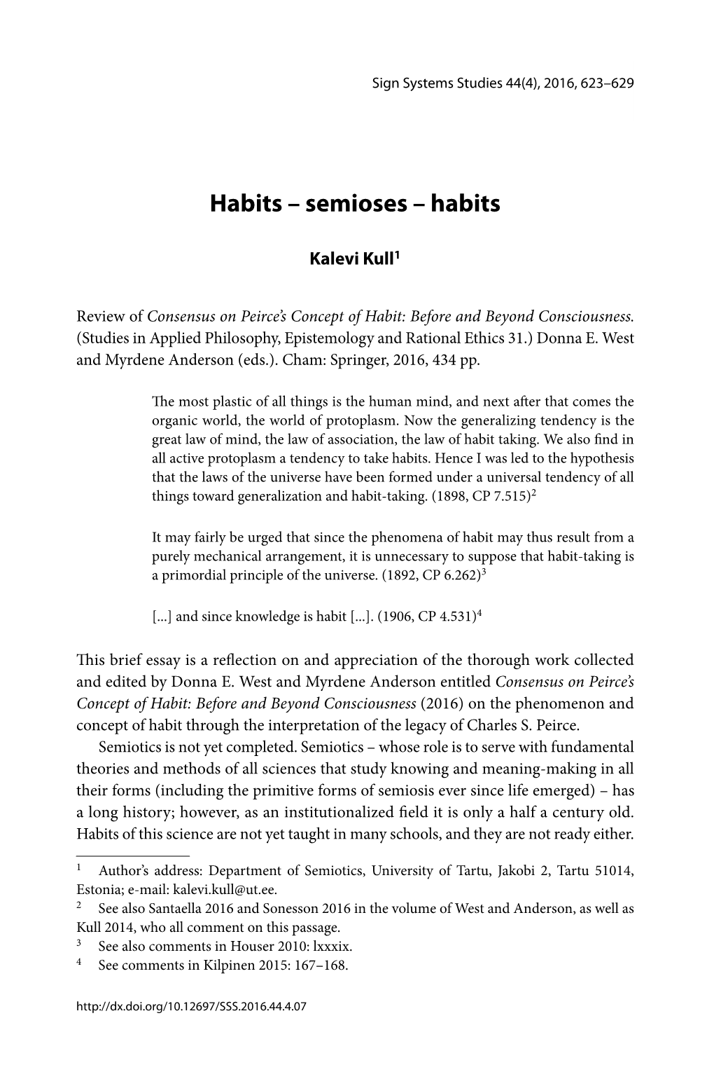 Semioses – Habits