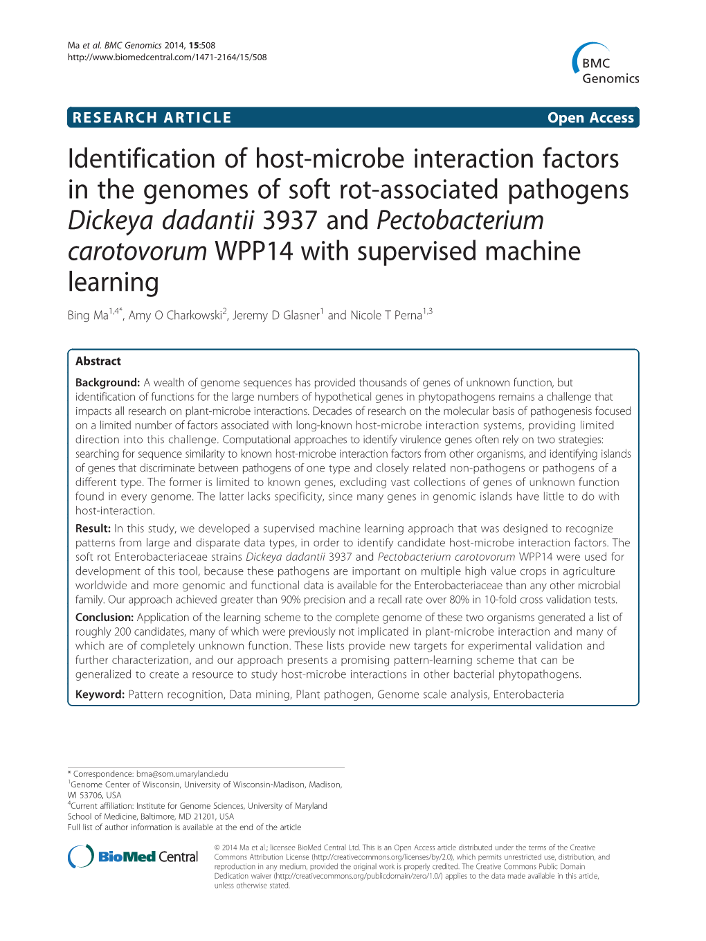 Identification of Host-Microbe Interaction Factors in the Genomes