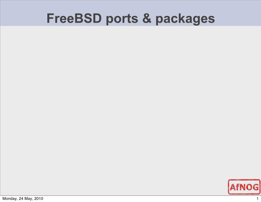 Freebsd Ports & Packages