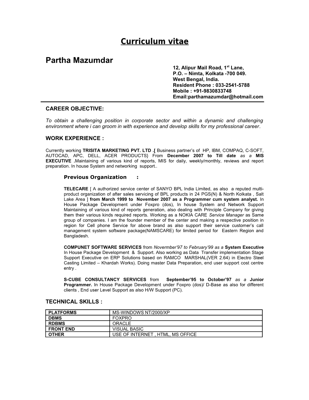 Curriculum Vitae s377