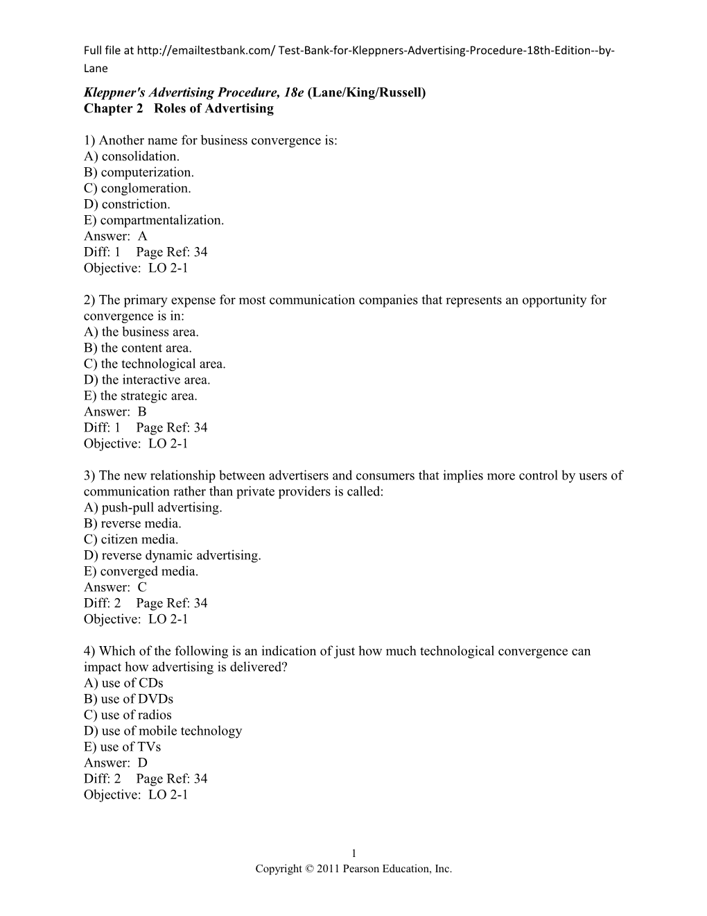 Kleppner's Advertising Procedure, 18E (Lane/King/Russell)