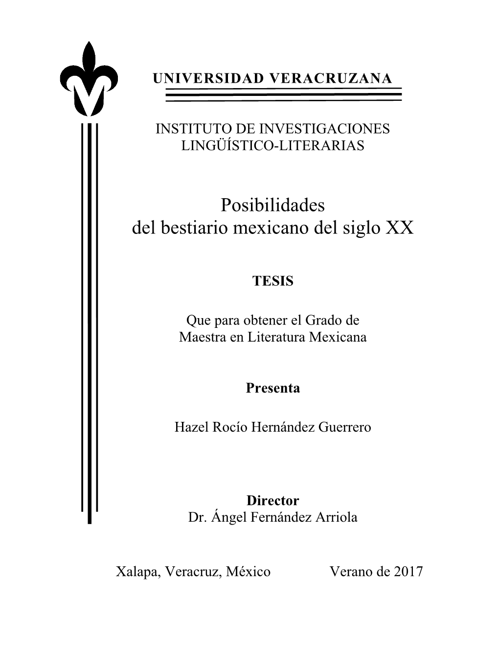 Posibilidades Del Bestiario Mexicano Del Siglo XX