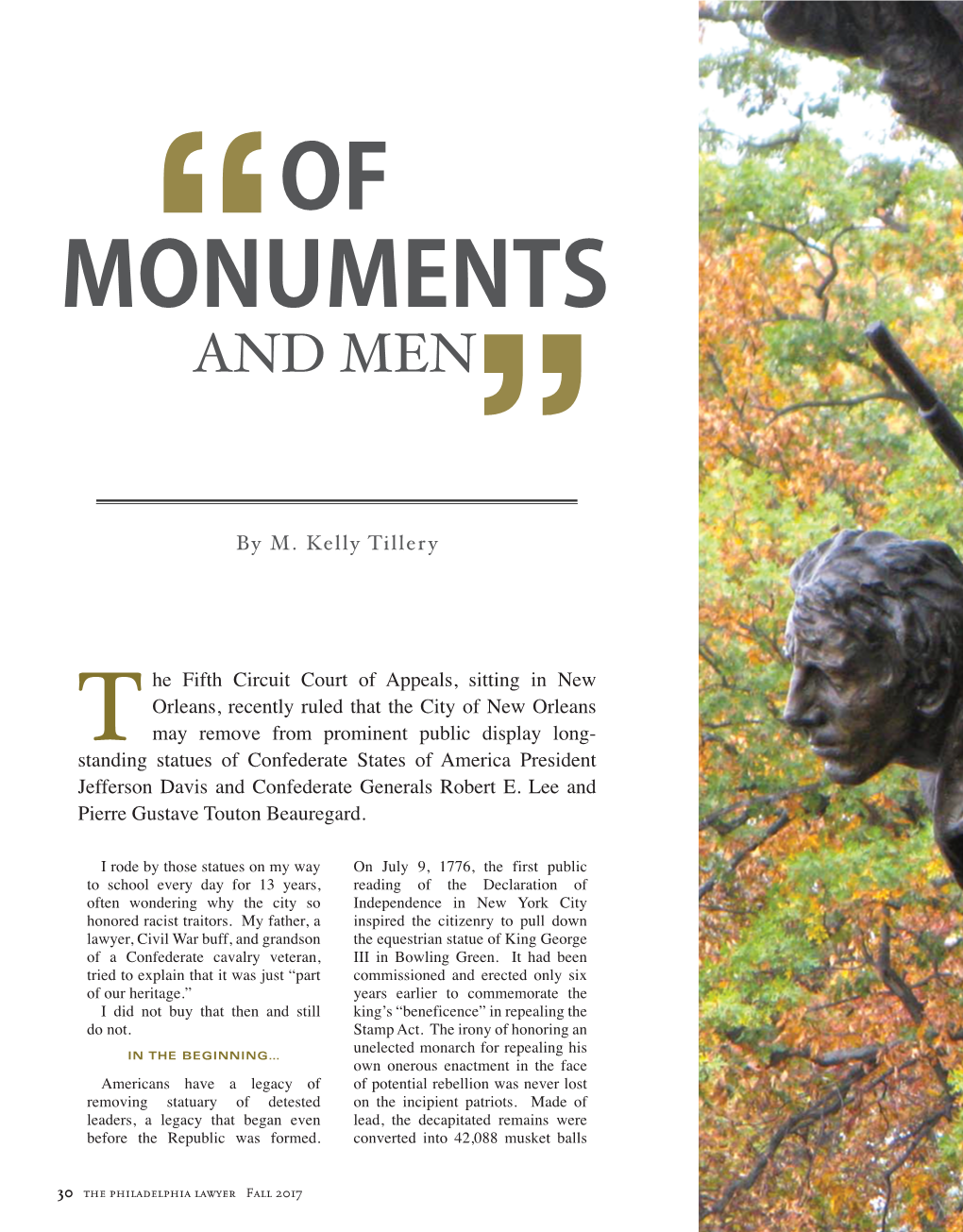 OF MONUMENTS“ and MEN” by M