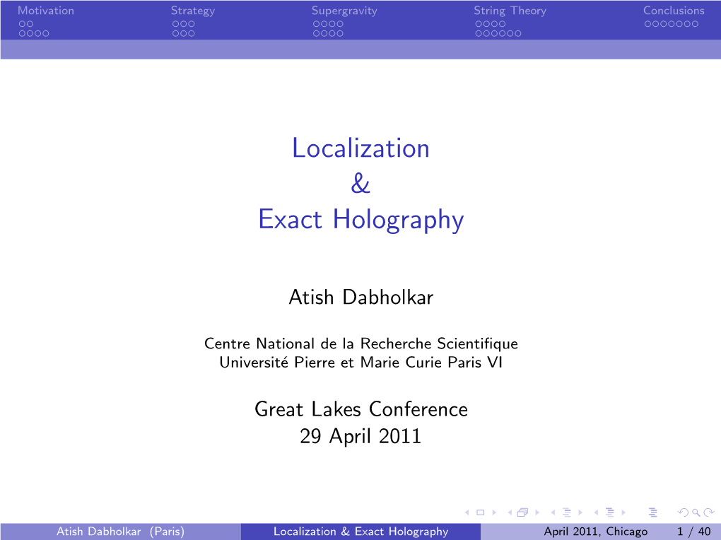 Localization & Exact Holography