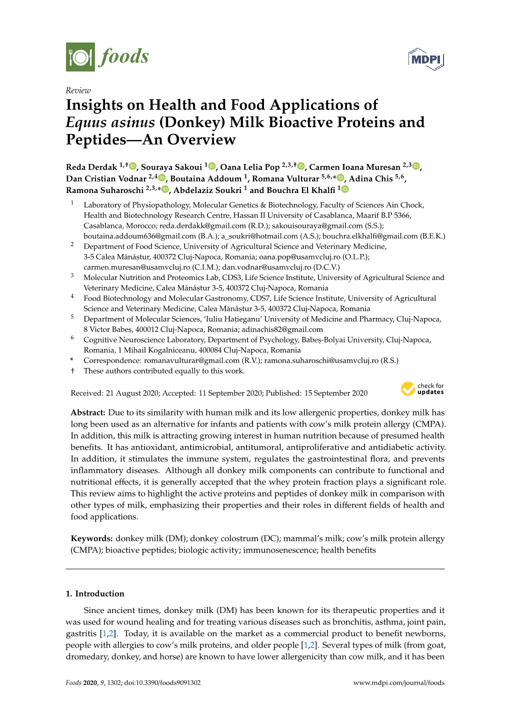 Donkey) Milk Bioactive Proteins and Peptides—An Overview