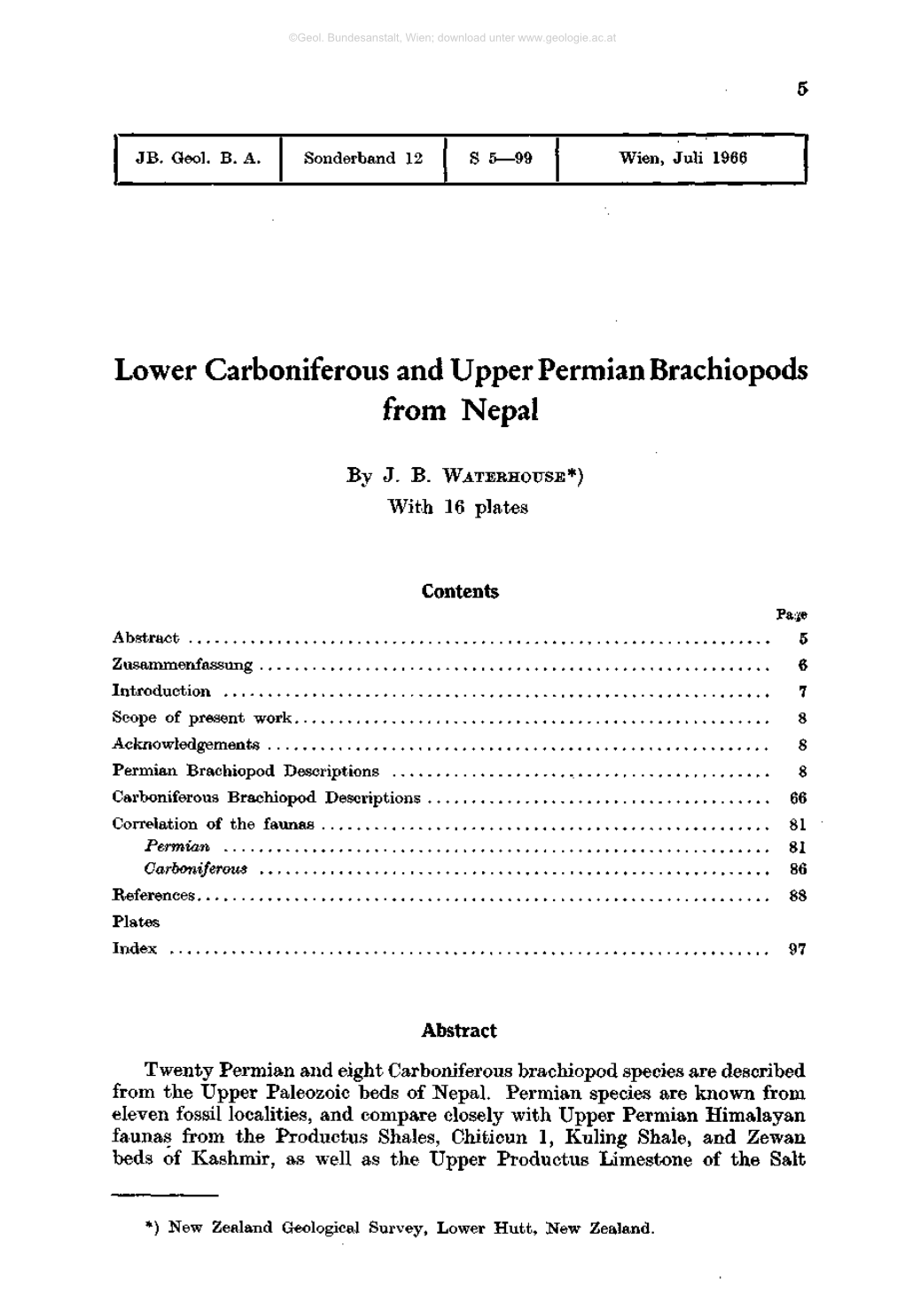 Lower Carboniferous and Upper Permian Brachiopods from Nepal