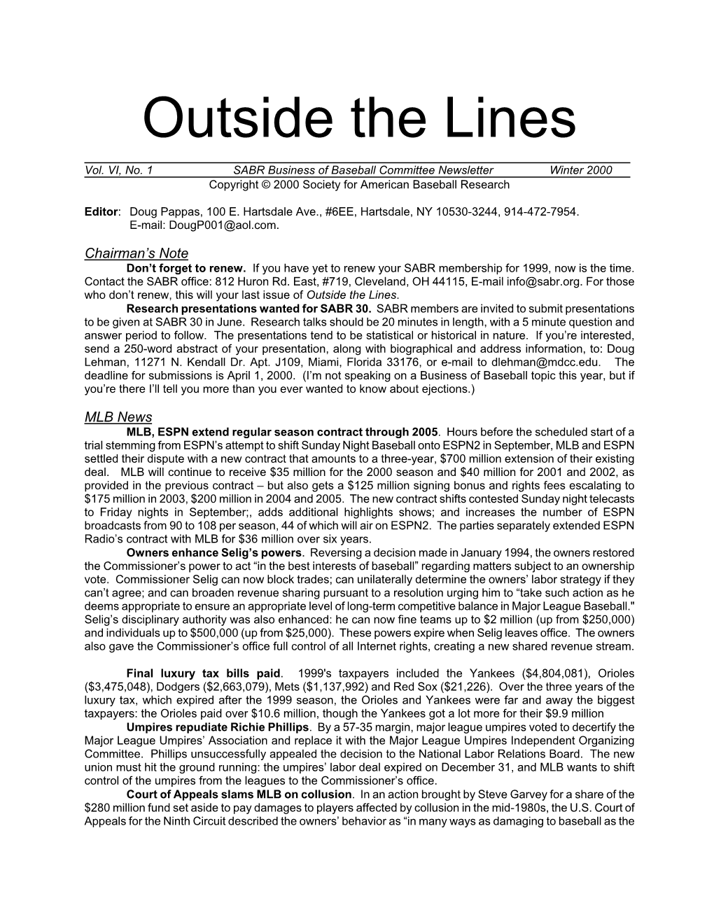 Outside the Lines