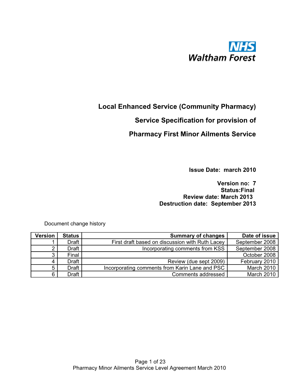 Community Pharmacy Enhanced Service