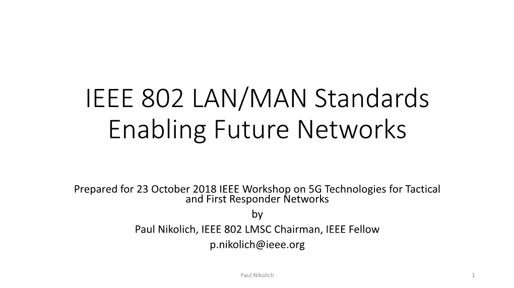 IEEE 802 Standards