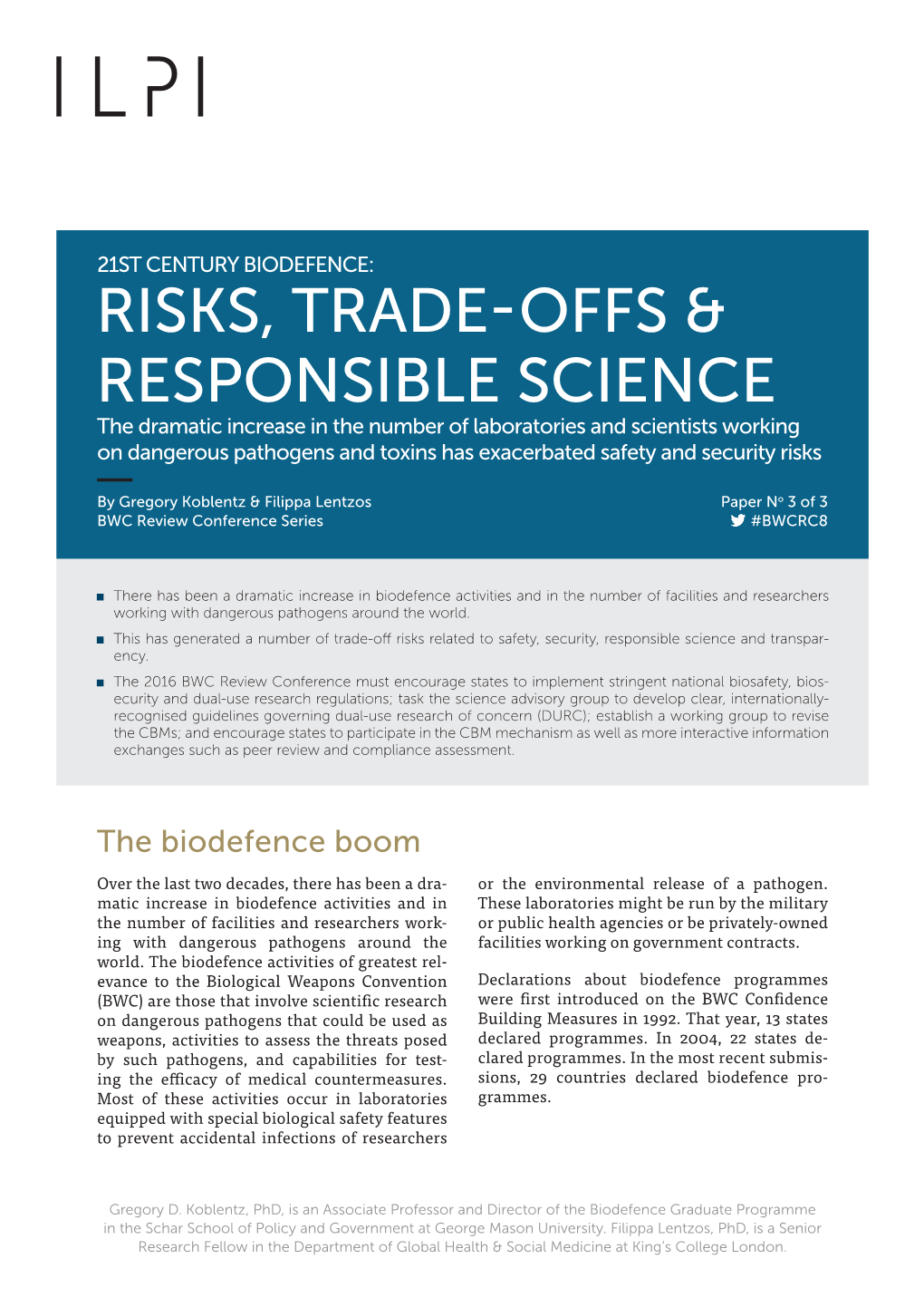 Risks, Trade-Offs & Responsible Science