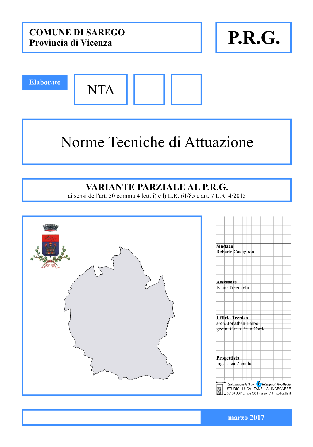 Sarego PRG 2017 Norme Tecniche Di Attuazione