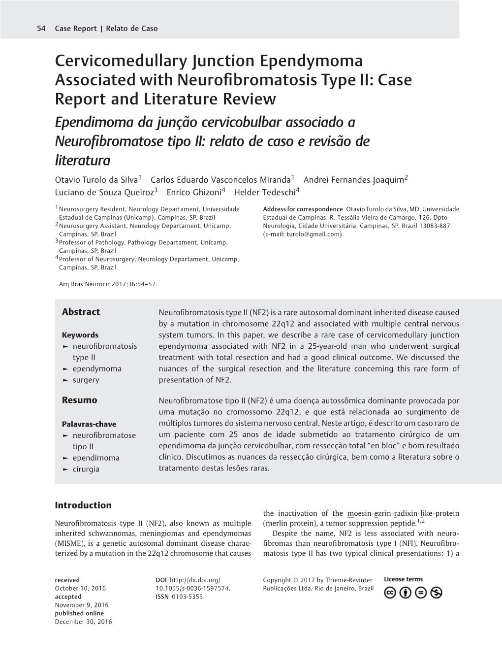 Cervicomedullary Junction Ependymoma Associated With