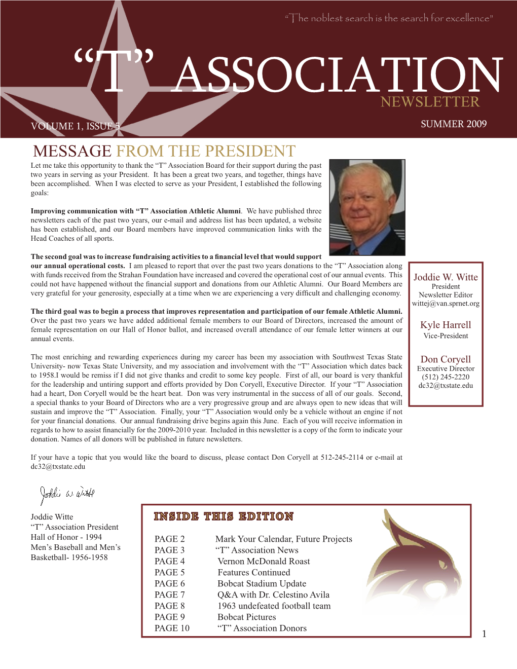 “T” Association Newsletter