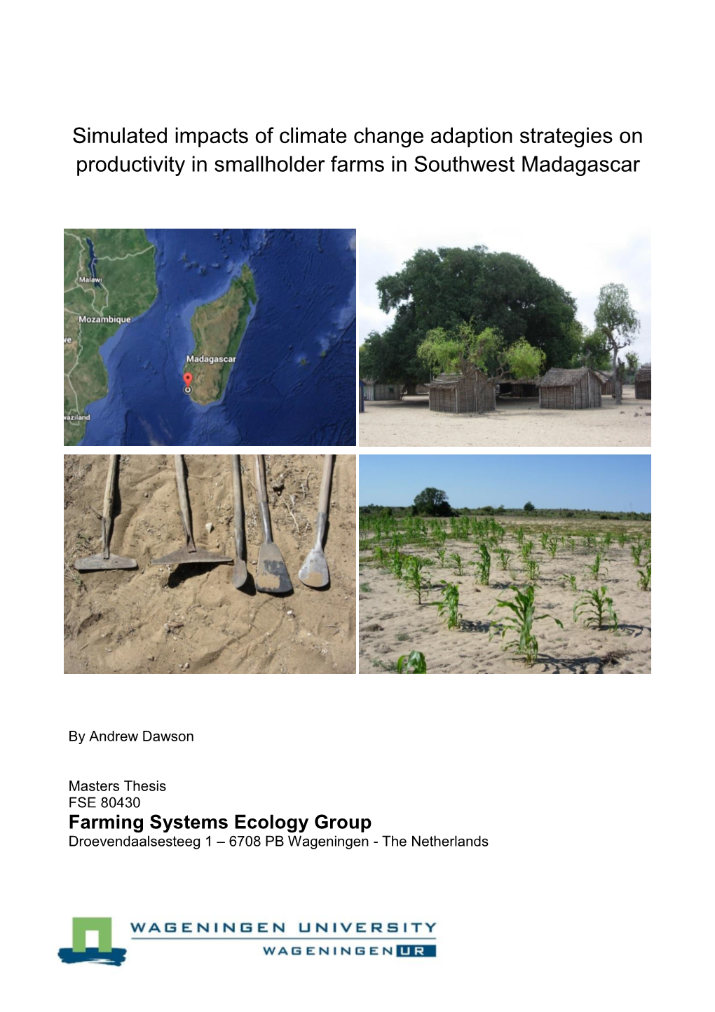 Simulated Impacts of Climate Change Adaption Strategies on Productivity in Smallholder Farms in Southwest Madagascar