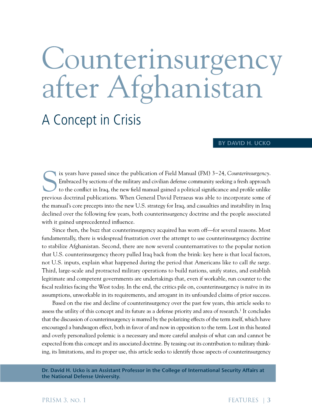 Counterinsurgency After Afghanistan a Concept in Crisis