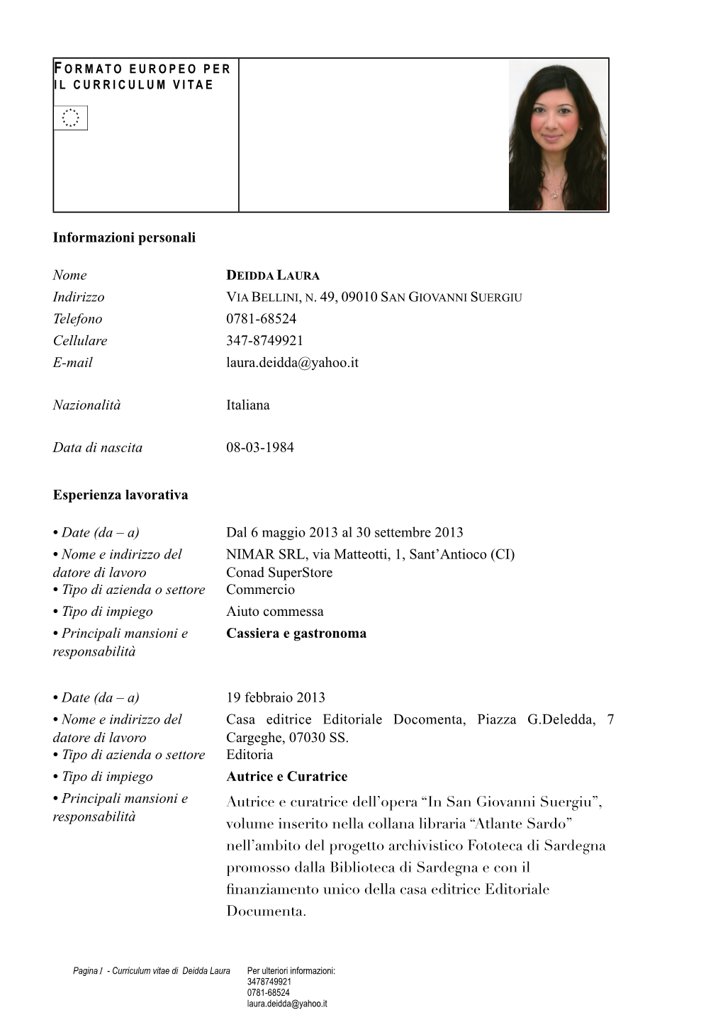 Il Curriculum Vitae