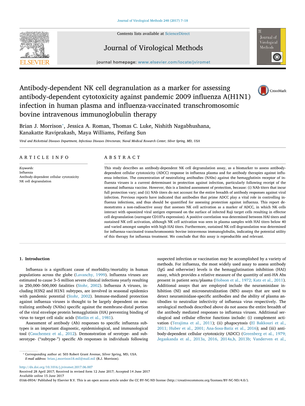 Antibody-Dependent NK Cell Degranulation As a Marker For