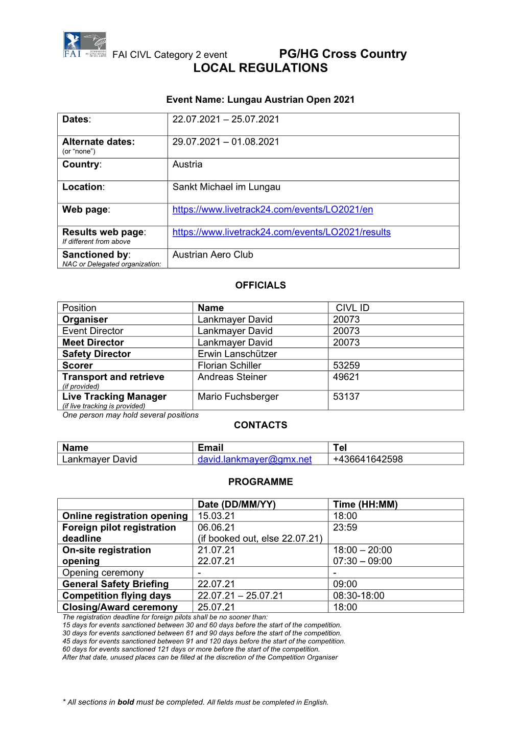 FAI CIVL Local Regulations Lungau Austrian Open 2021.Pdf