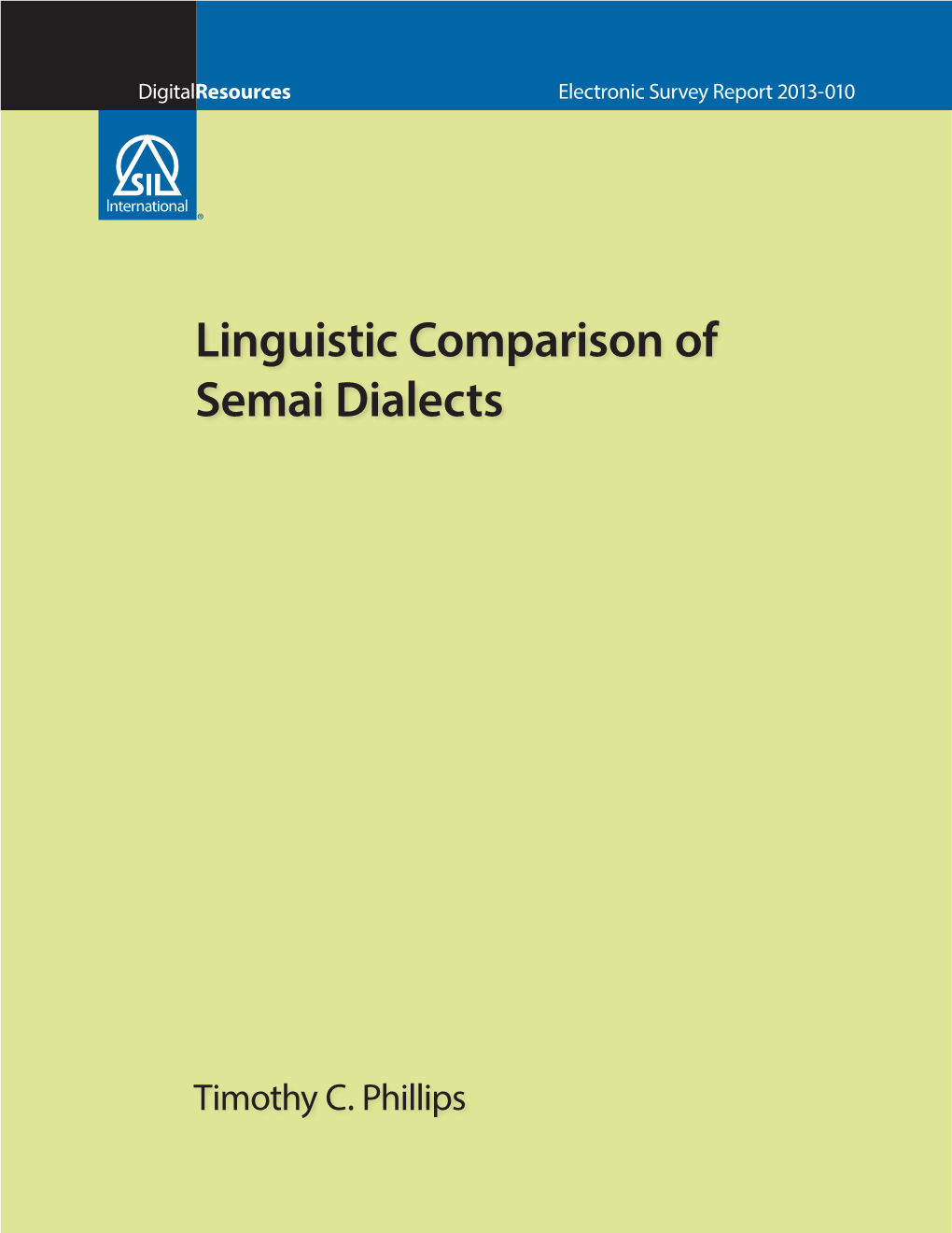 Linguistic Comparison of Semai Dialects