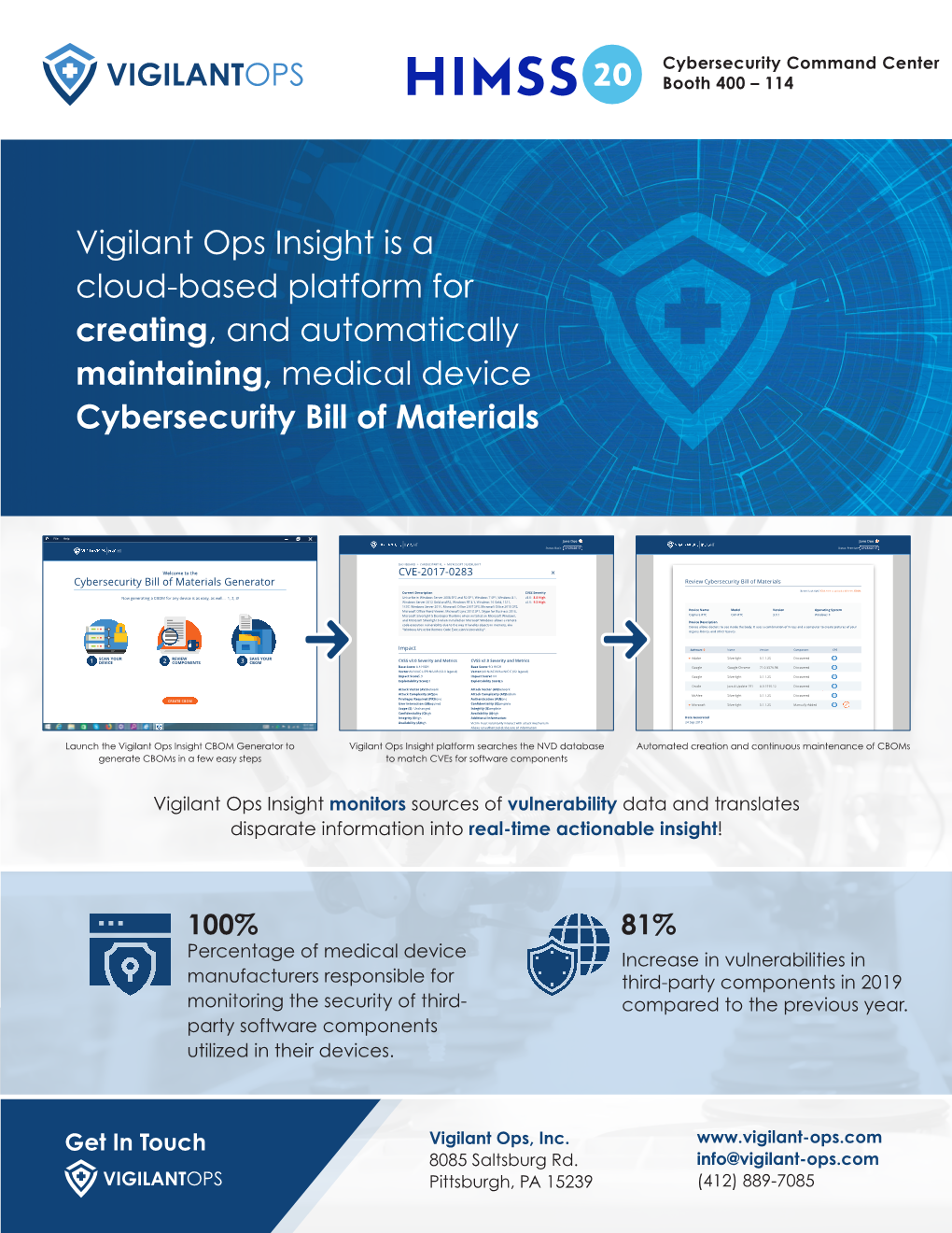 Vigilant Ops Insight Is a Cloud-Based Platform for Creating, and Automatically Maintaining, Medical Device Cybersecurity Bill of Materials
