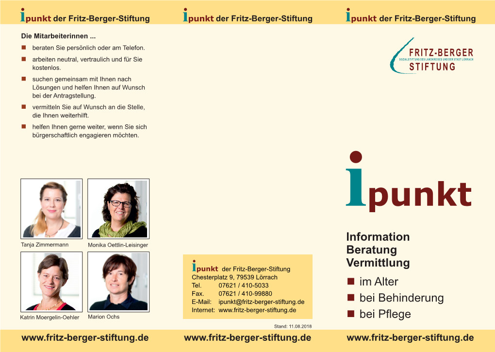 Information Beratung Vermittlung Im Alter Bei Behinderung Bei Pflege