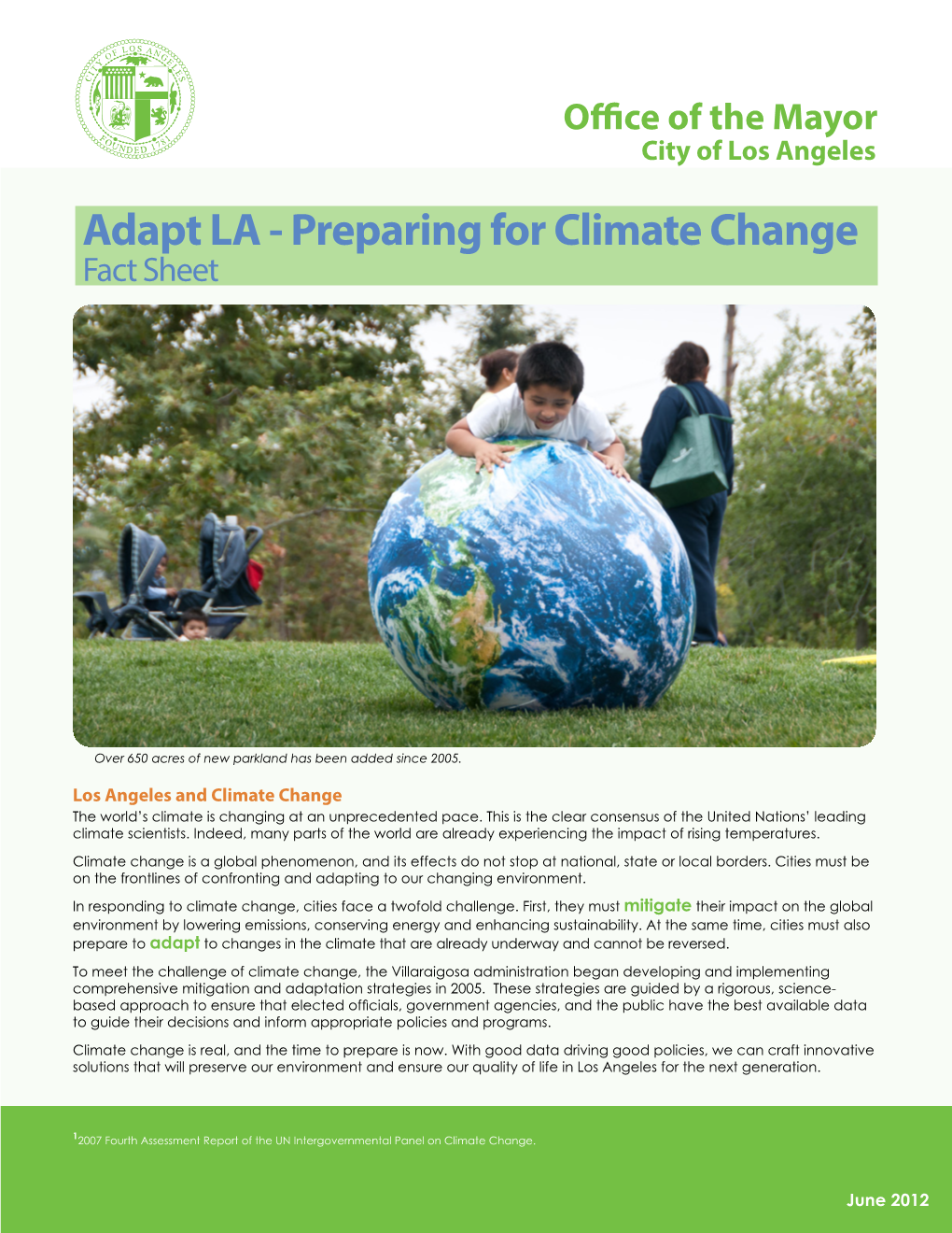 Adapt LA - Preparing for Climate Change Fact Sheet