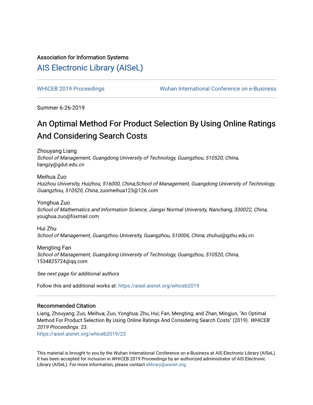 An Optimal Method for Product Selection by Using Online Ratings and Considering Search Costs