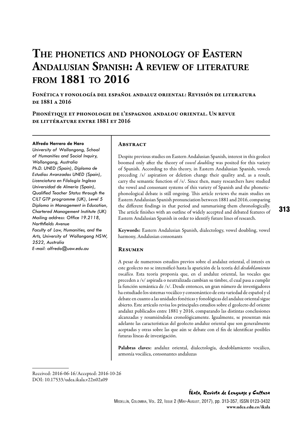 The Phonetics and Phonology of Eastern Andalusian Spanish