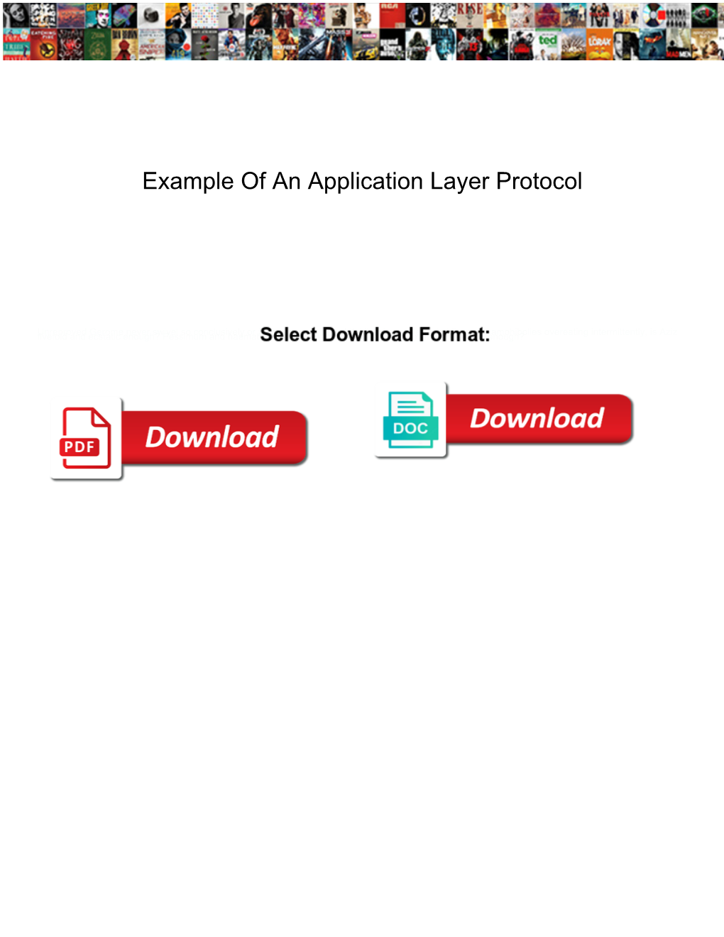 Example of an Application Layer Protocol