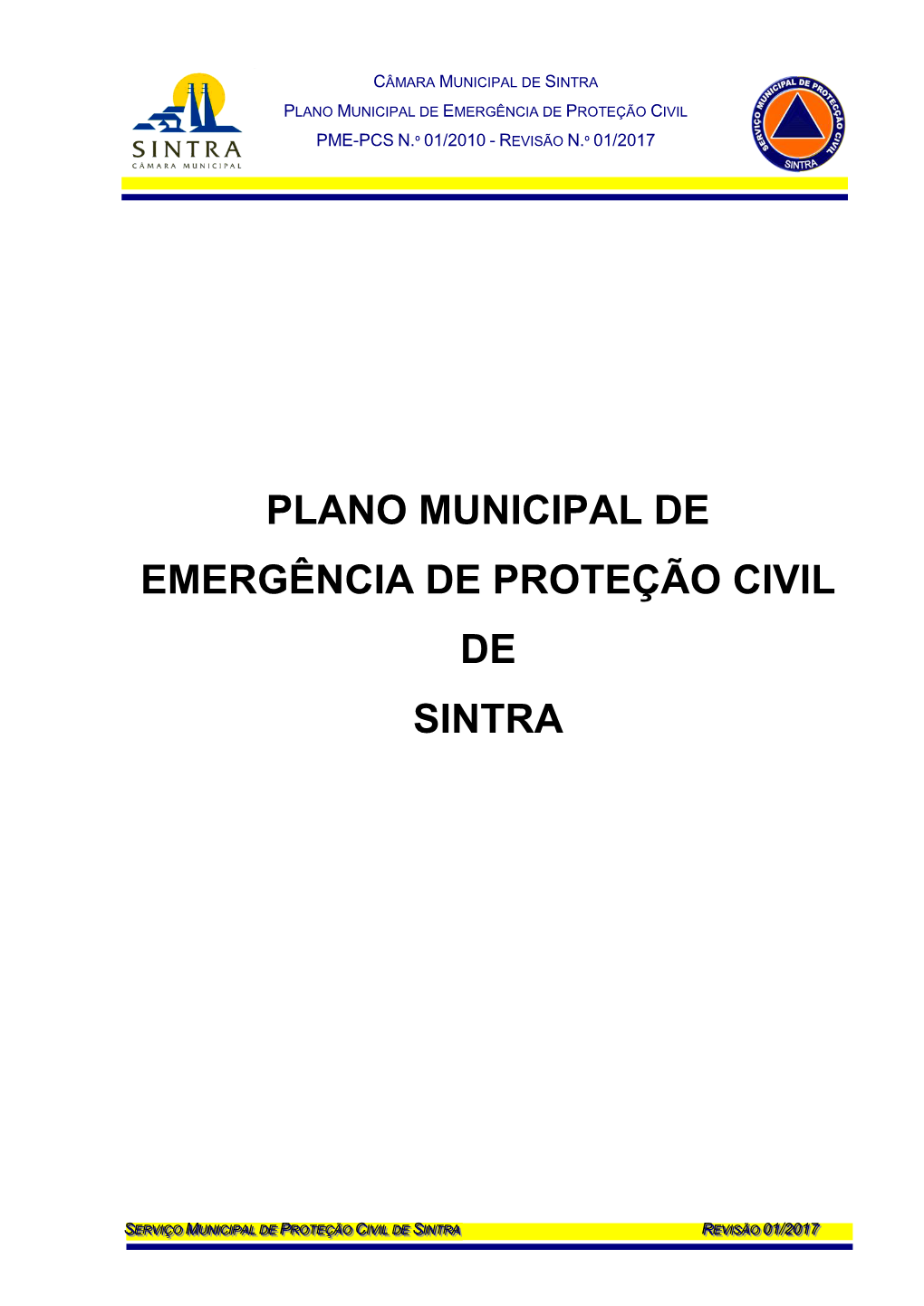 Plano Municipal De Emergência De Proteção Civil De Sintra