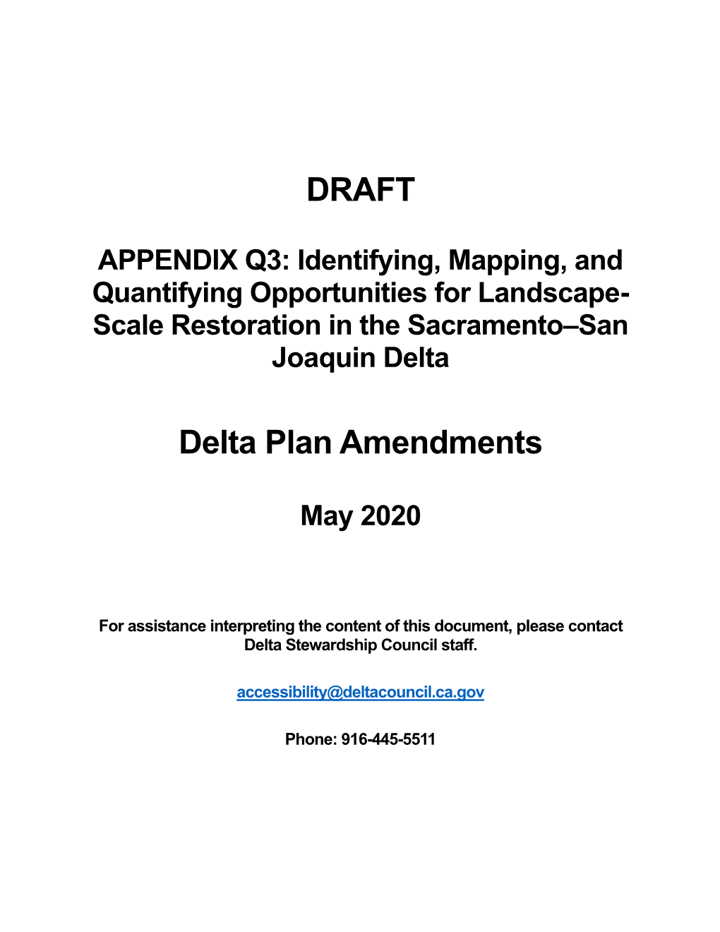 DRAFT APPENDIX Q3: Identifying