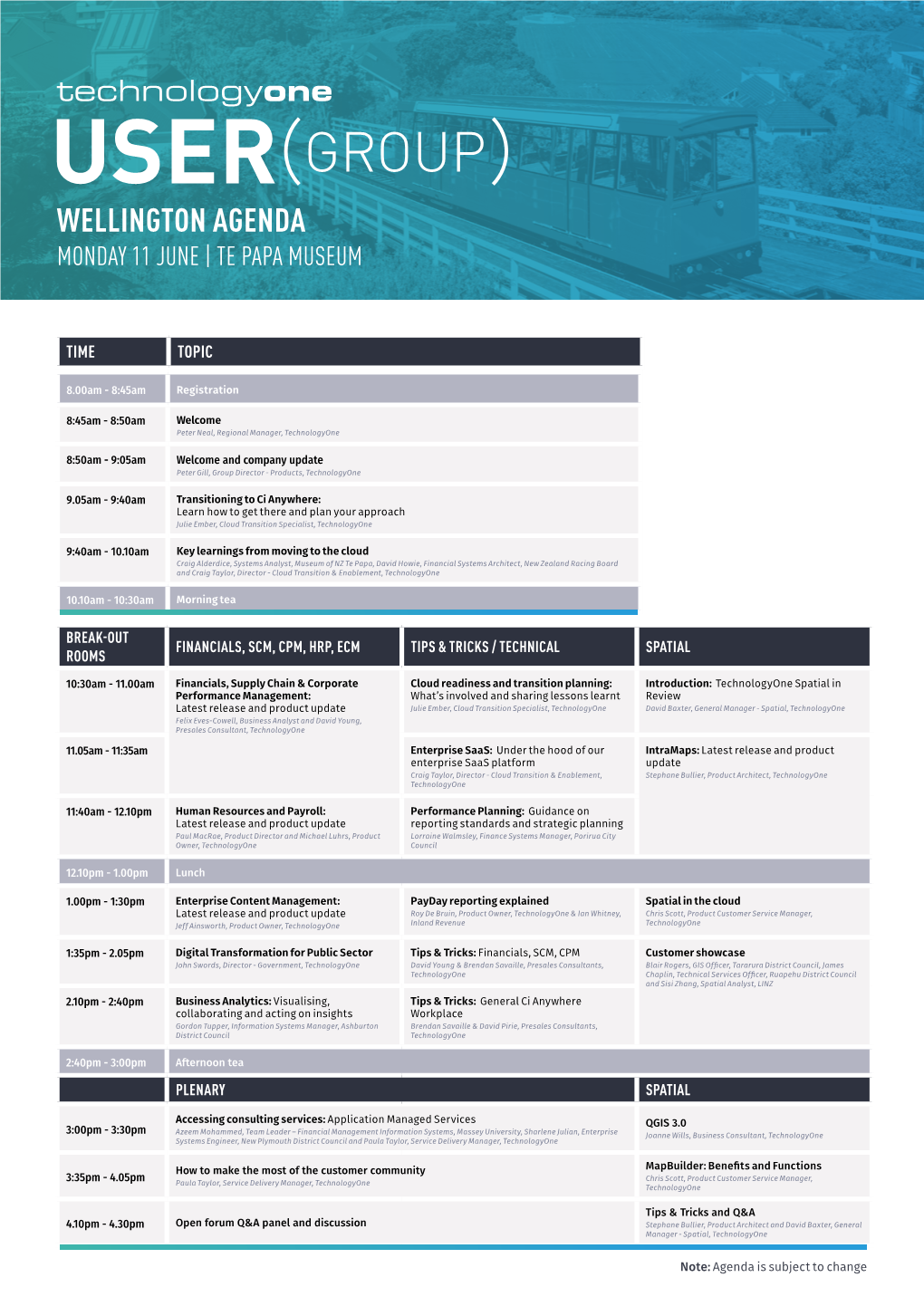 Wellington Agenda Monday 11 June | Te Papa Museum