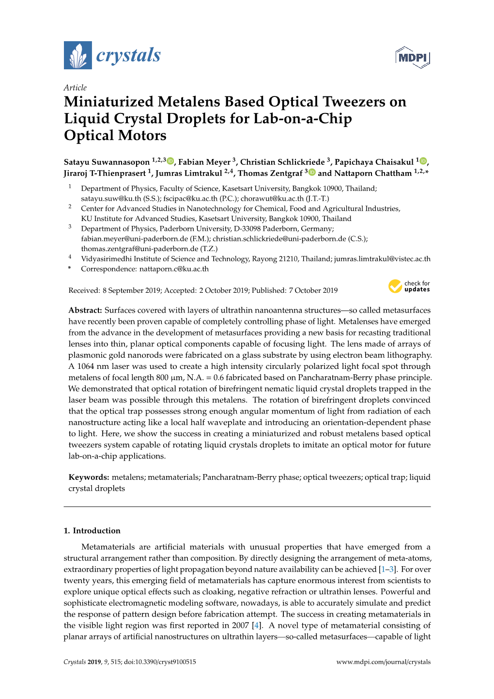 Miniaturized Metalens Based Optical Tweezers on Liquid Crystal Droplets for Lab-On-A-Chip Optical Motors