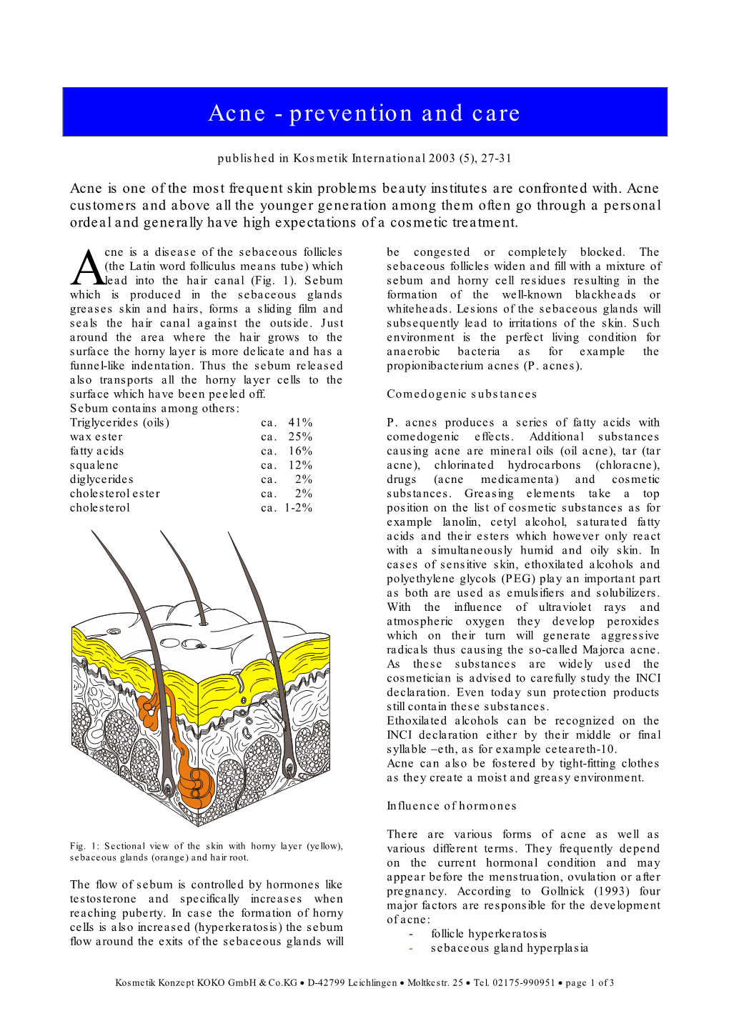 Acne - Prevention and Care