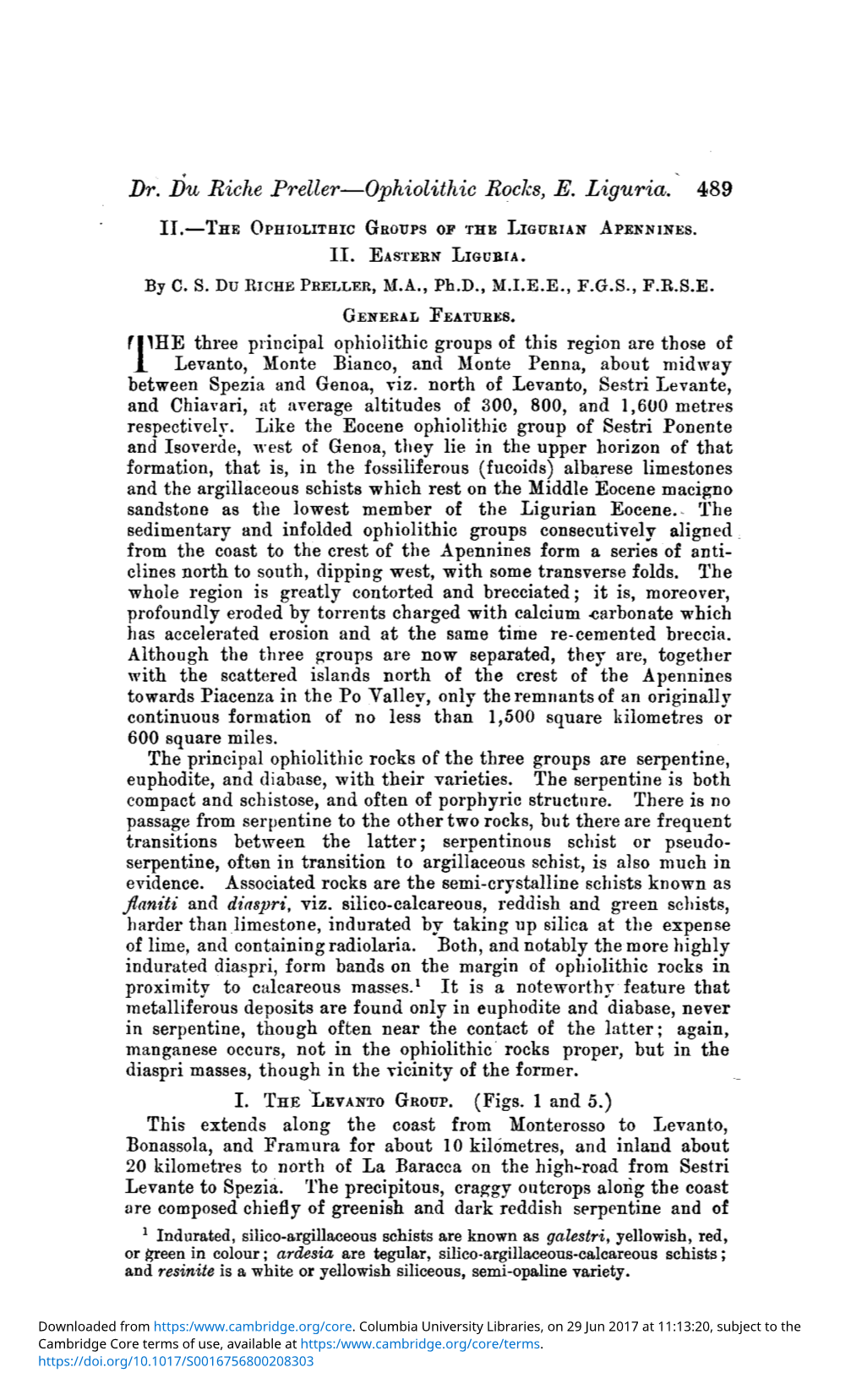 The Ophiolithic Groups of the Ligurian Apennines. II