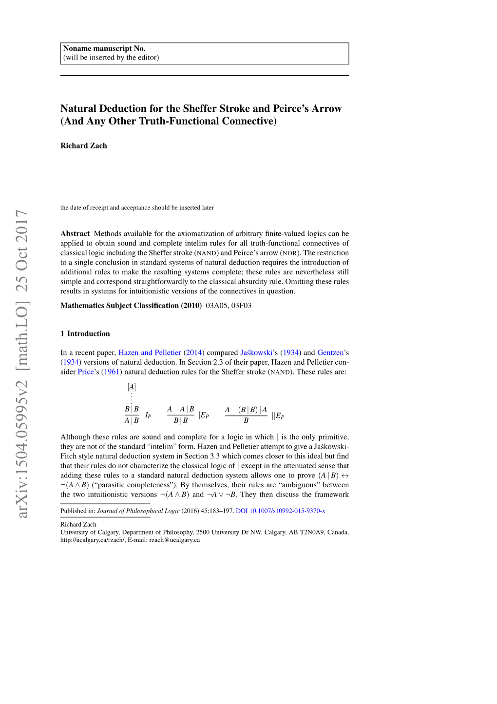 Natural Deduction for the Sheffer Stroke and Peirce's Arrow (And Any Other Truth-Functional Connective)