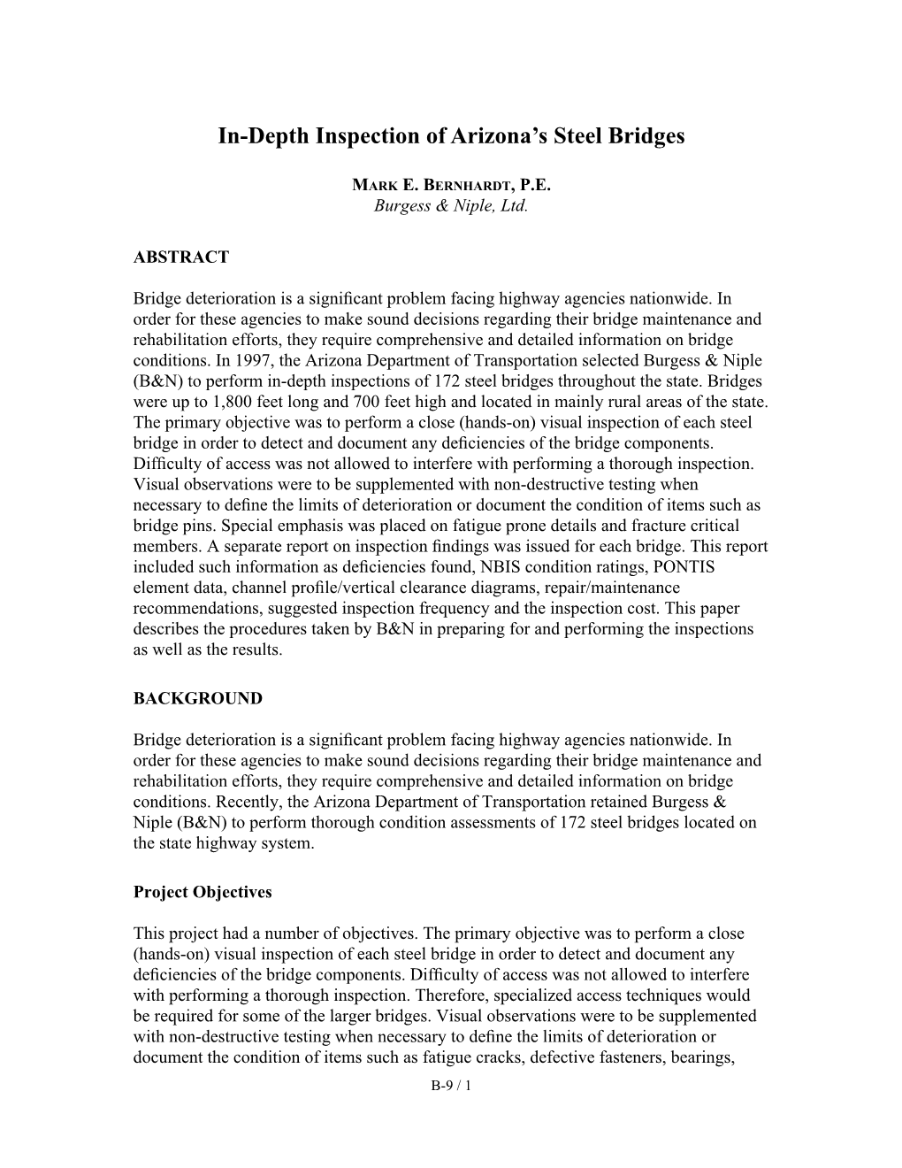 In-Depth Inspection of Arizona's Steel Bridges