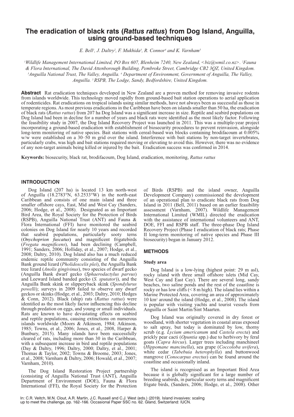 The Eradication of Black Rats (Rattus Rattus) from Dog Island, Anguilla, Using Ground-Based Techniques