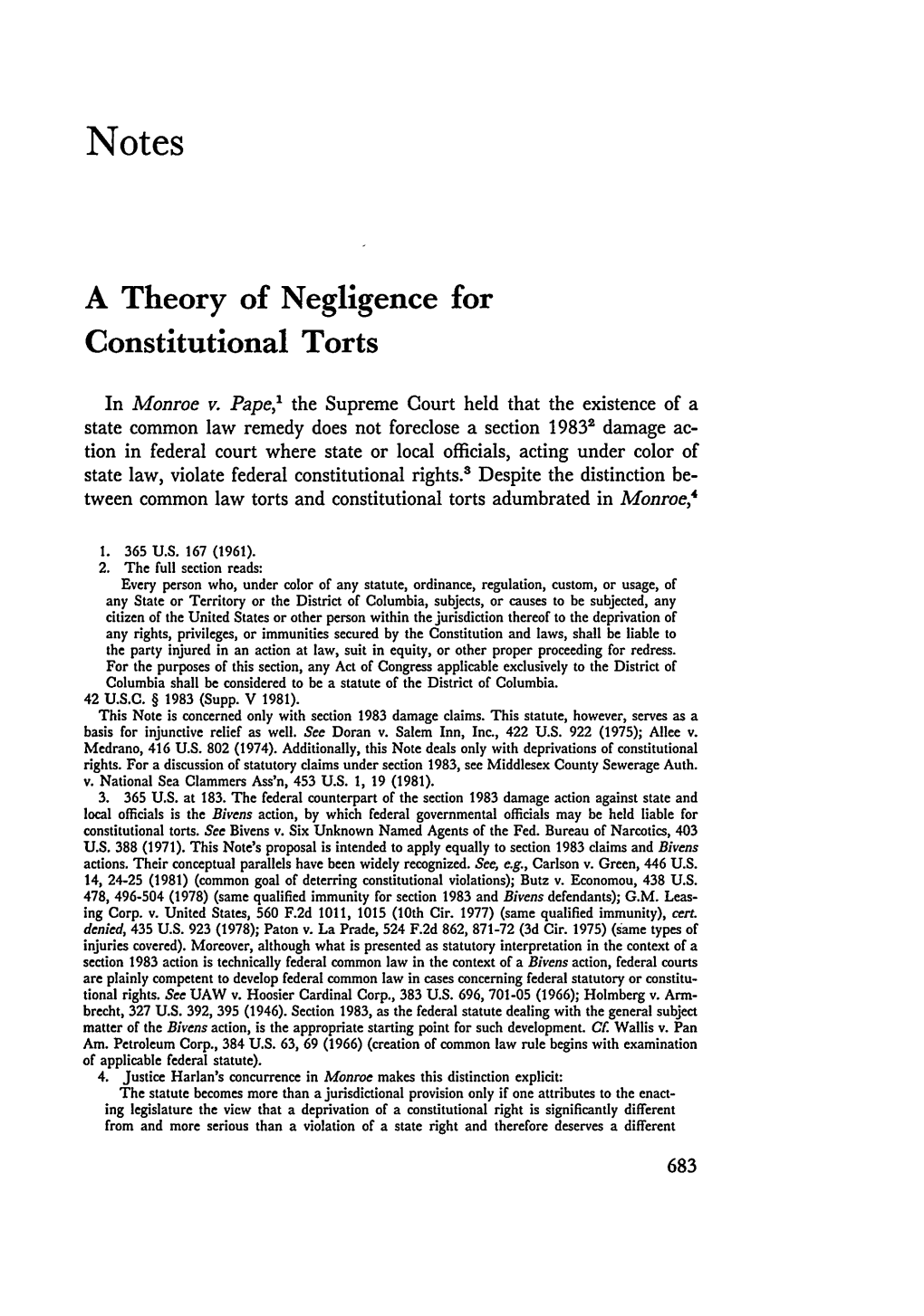 A Theory of Negligence for Constitutional Torts