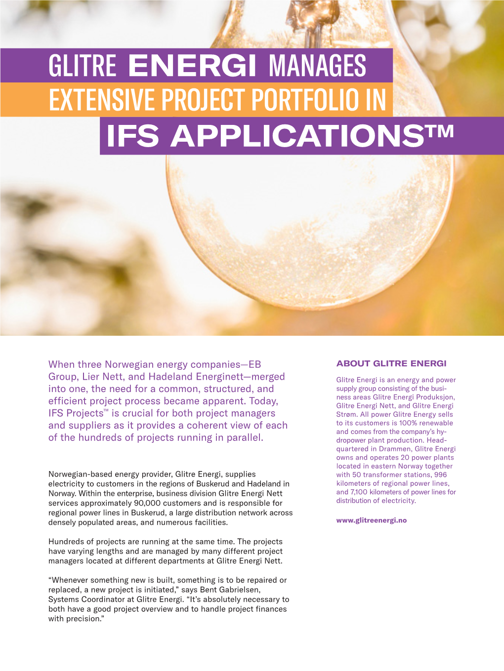 Glitre Energi Manages Ifs Applications™ Extensive