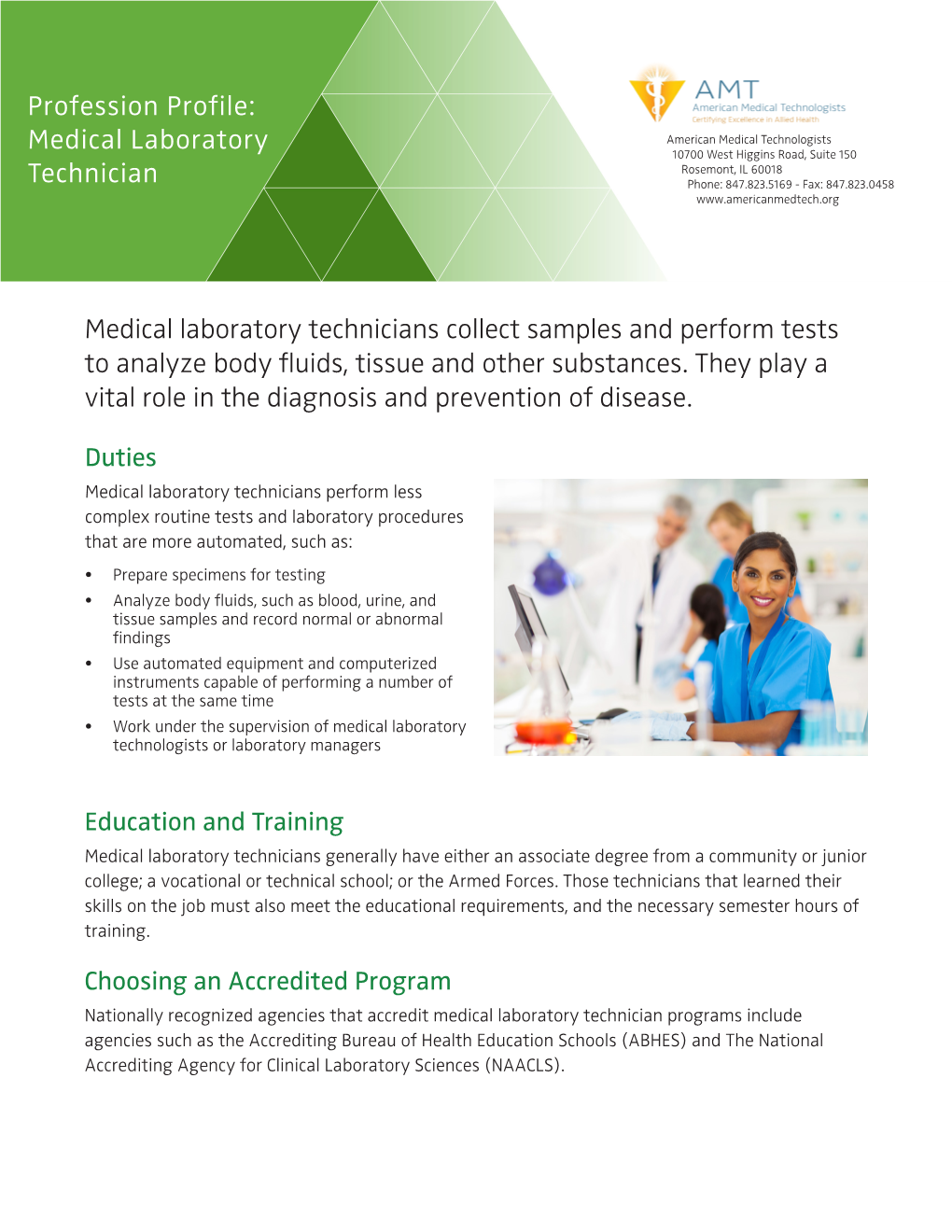 Medical Laboratory Technicians Collect Samples and Perform Tests to Analyze Body Fluids, Tissue and Other Substances